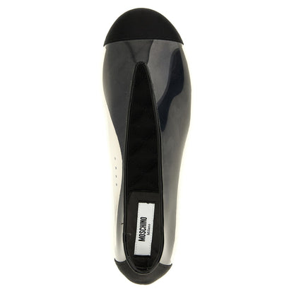 Moschino Black Pvc Ballet Flats