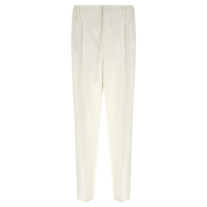 Brunello Cucinelli White Cotton Casual Pants