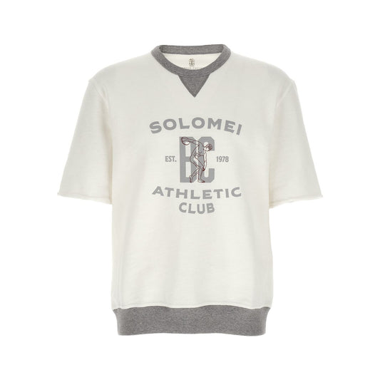 Brunello Cucinelli White Cotton Sweatshirt