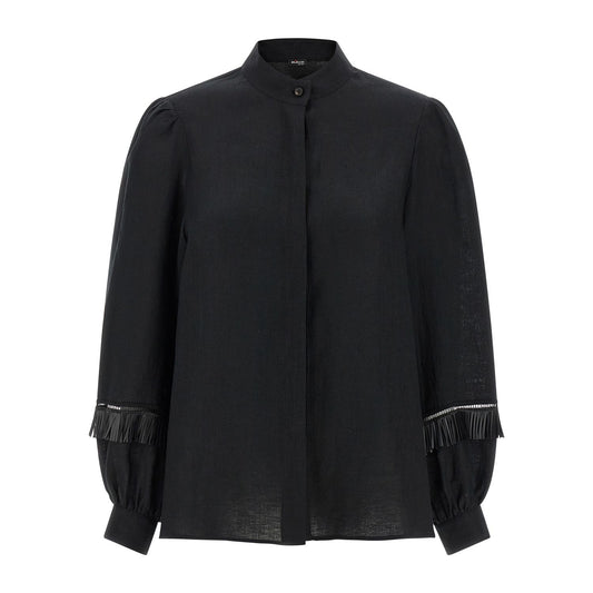 Kiton Black Linen Blouse