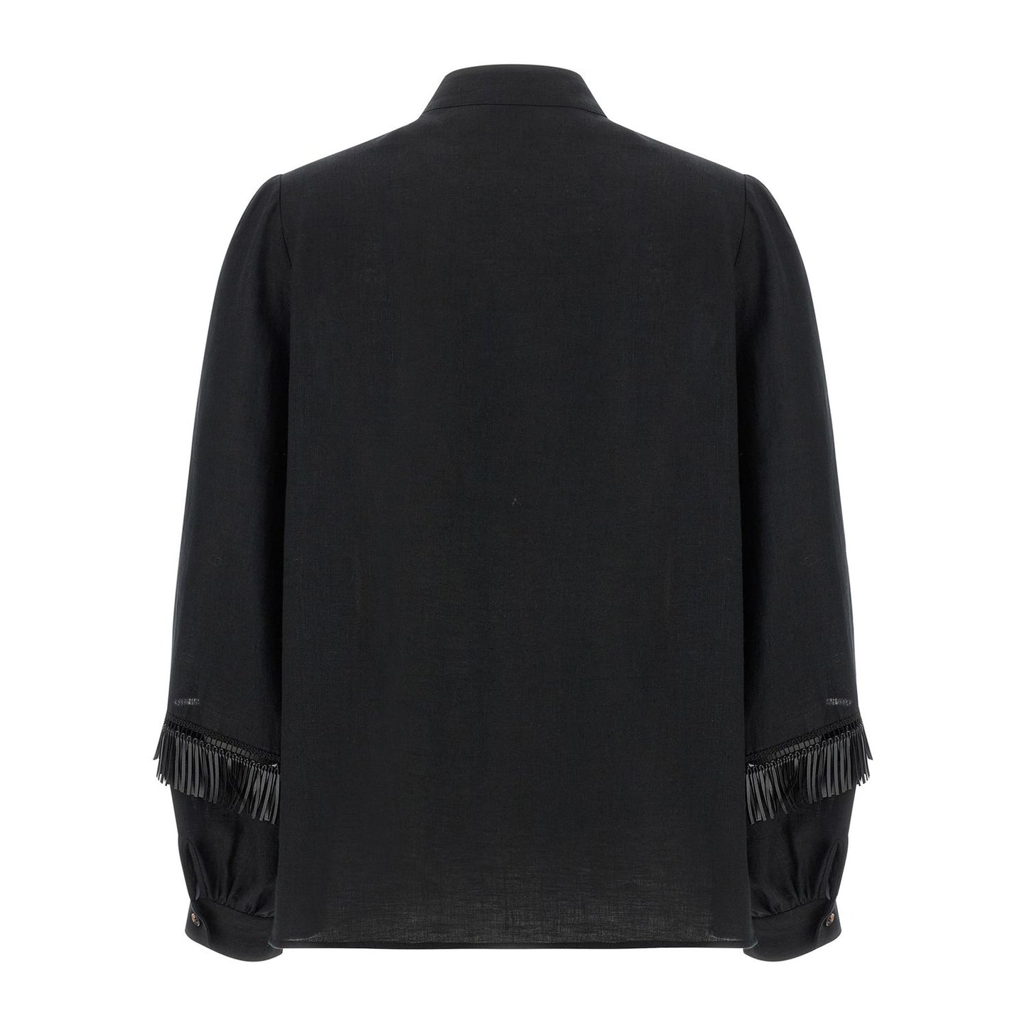 Kiton Black Linen Blouse