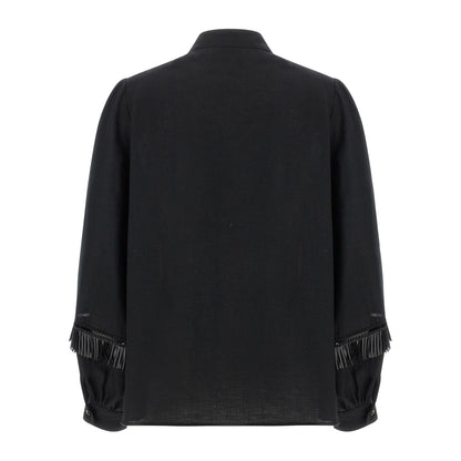 Kiton Black Linen Blouse