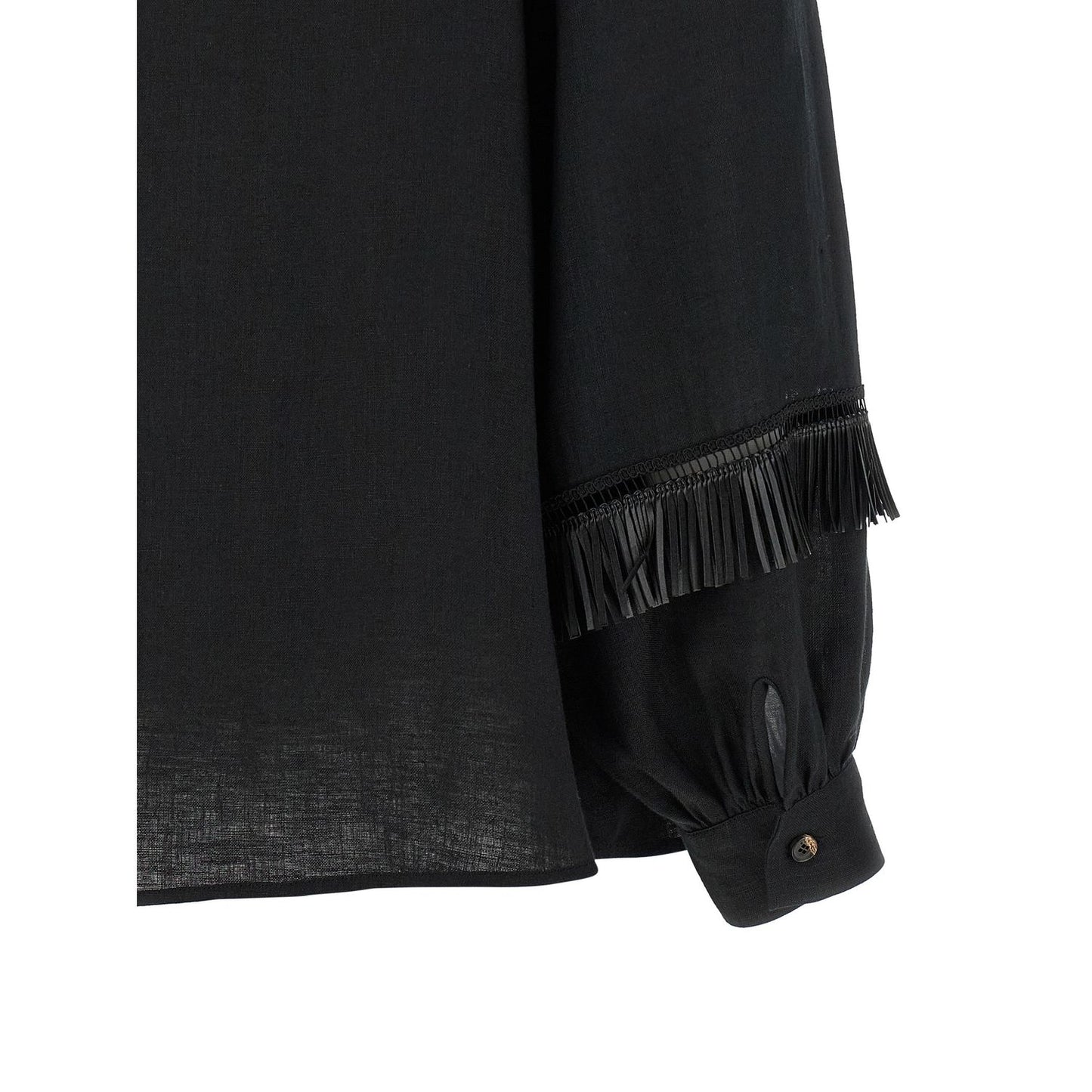 Kiton Black Linen Blouse