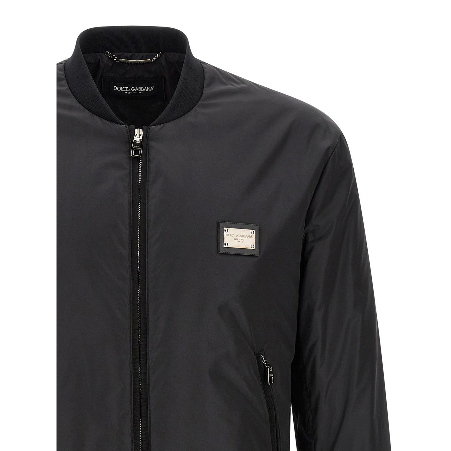 Dolce & Gabbana Black Polyamide Bomber