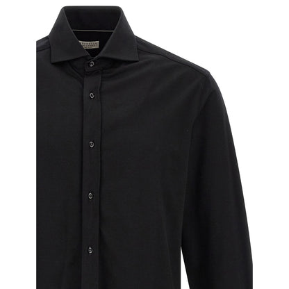 Brunello Cucinelli Black Cotton Blouse
