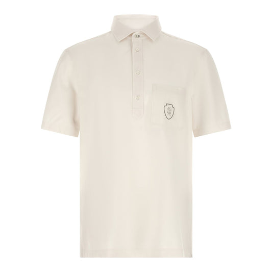 Brunello Cucinelli White Virgin Wool Polo Shirt