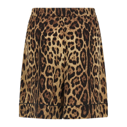 Dolce & Gabbana Brown Silk Bermuda Shorts