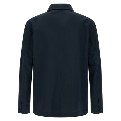 Brioni Blue Linen Full-Length Jacket