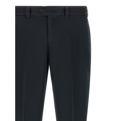 PT Torino Black Linen Casual Pants