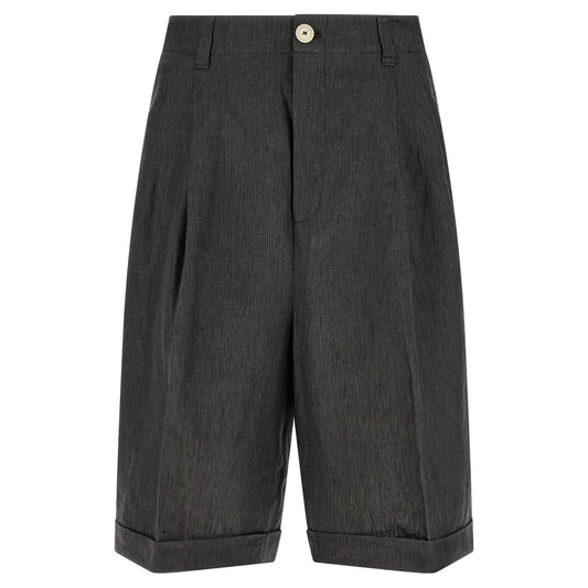 Jacquemus Gray Linen Bermuda Shorts