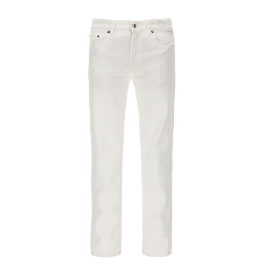 Department 5 White Cotton Straight-Leg Jeans