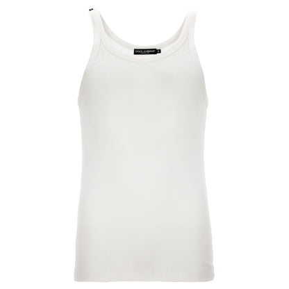 Dolce & Gabbana White Cotton Tank Tops