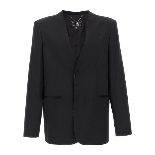 MM6 Maison Margiela Black Polyester Blazer