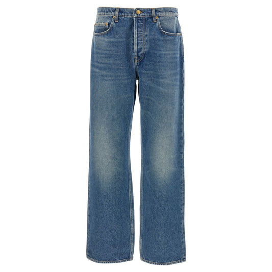 Golden Goose Blue Cotton Straight-Leg Jeans