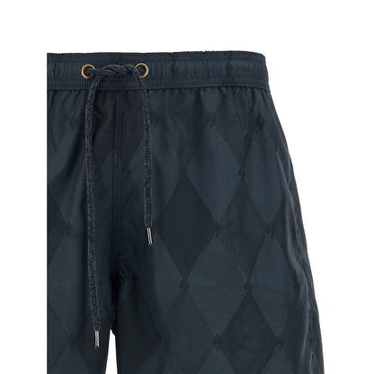 Ballantyne Blue Polyester Swim Shorts