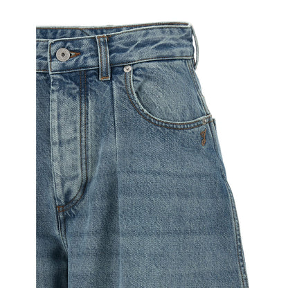 Jacquemus Blue Cotton High-Waisted Jean