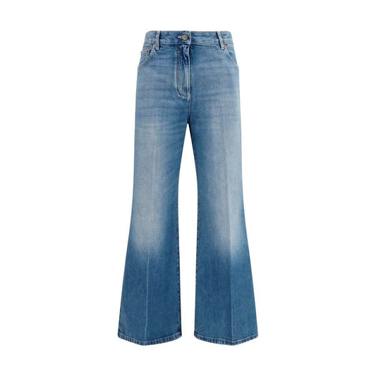 Valentino Garavani Blue Cotton Straight-Leg Jeans