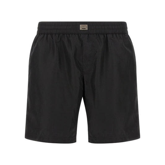 Dolce & Gabbana Black Polyamide Swim Shorts