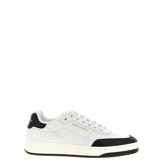 Saint Laurent Bicolor Calfskin Low Top Sneakers