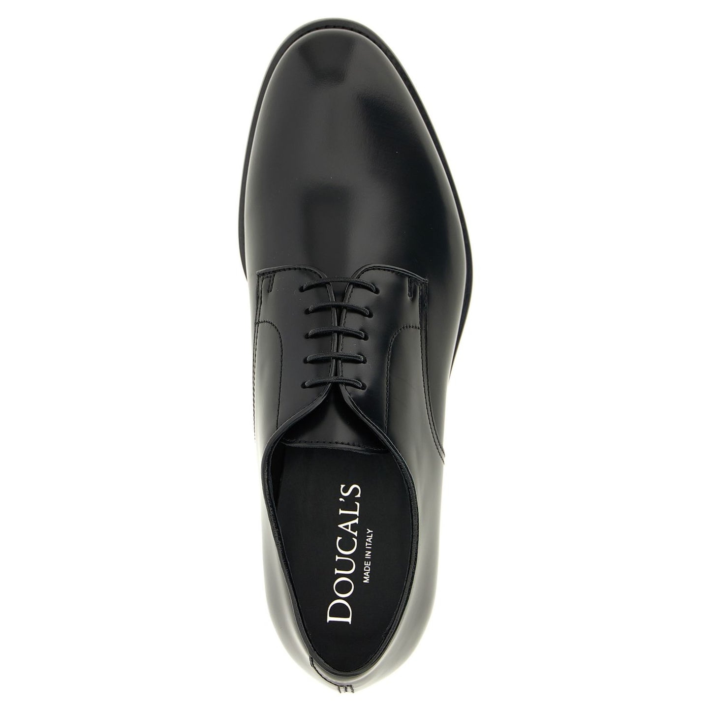 Doucal's Black Calfskin Oxfords And Derbies