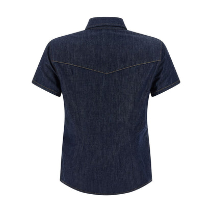 Khaite Blue Cotton Blouse