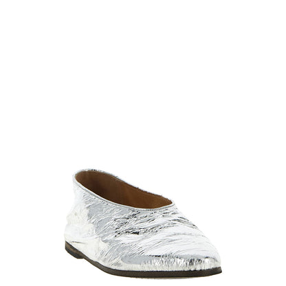 Marsell Silver Calfskin Ballet Flats
