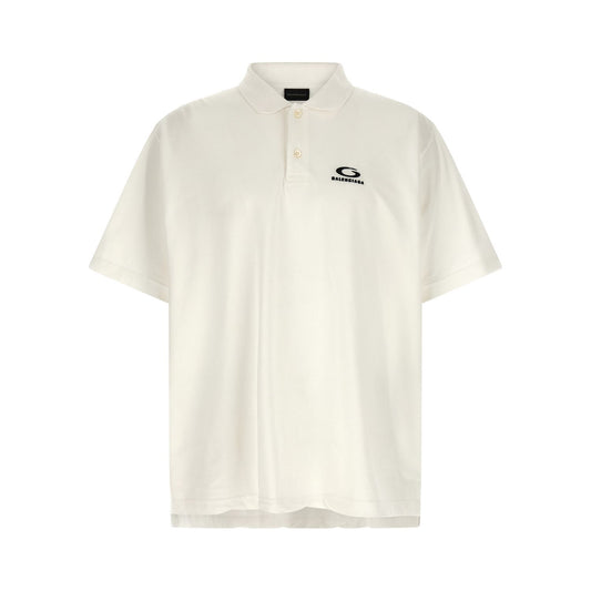 Balenciaga White Cotton Polo Shirt