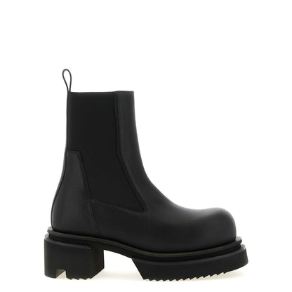 Rick Owens Black Goatskin Ankle Boots