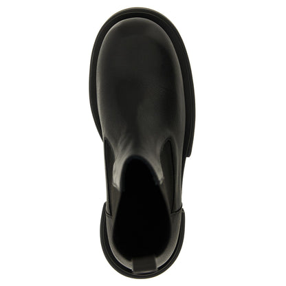 Rick Owens Black Goatskin Ankle Boots