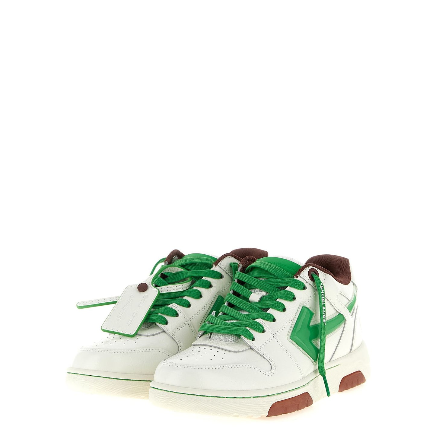 Off-White Bicolor Leather Athletic Sneakers