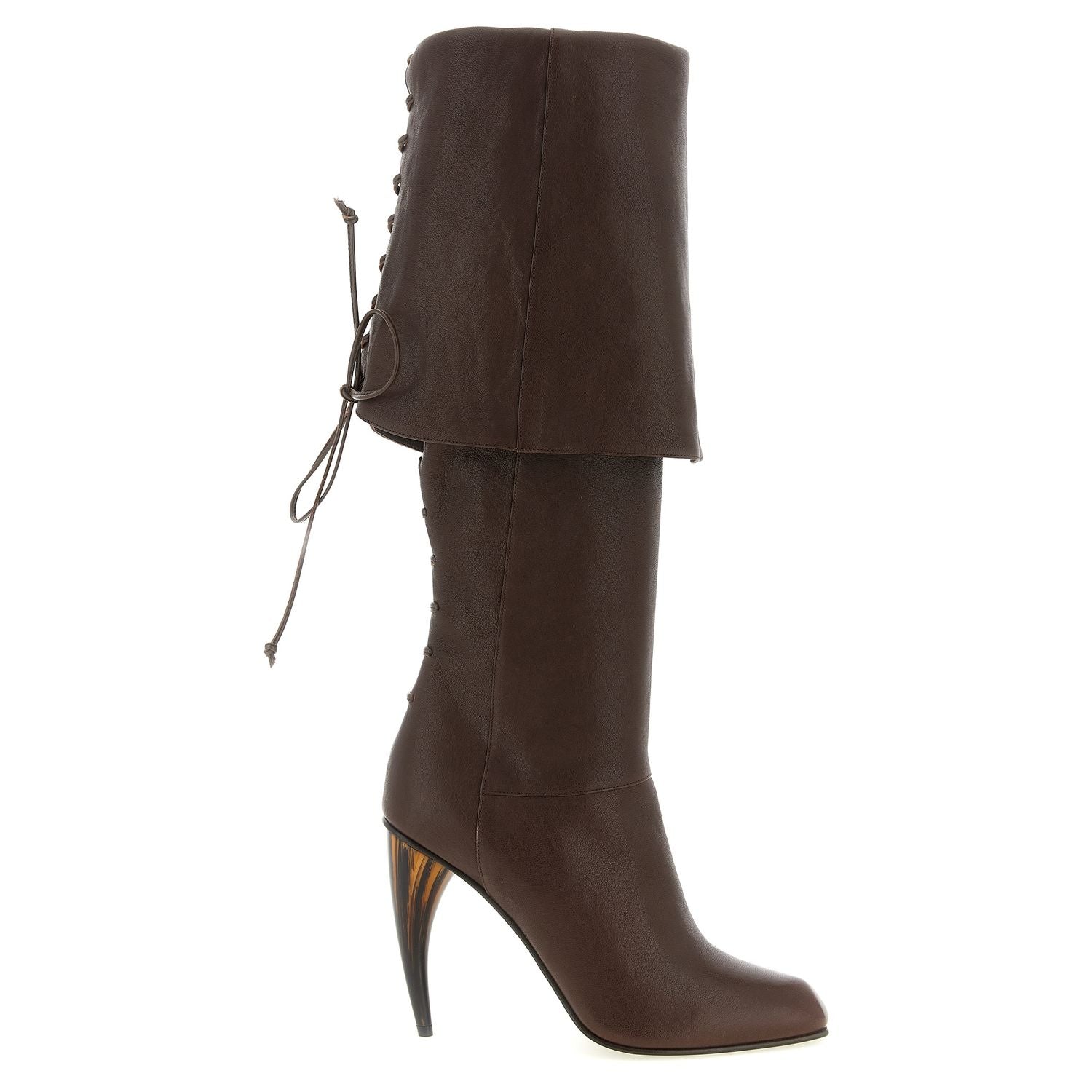 Alexander McQueen Brown Lamb Leather Over The Knee