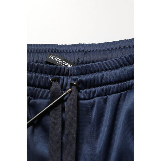 Dolce & Gabbana Blue White Drawstring Jogger Sweatpants Pants