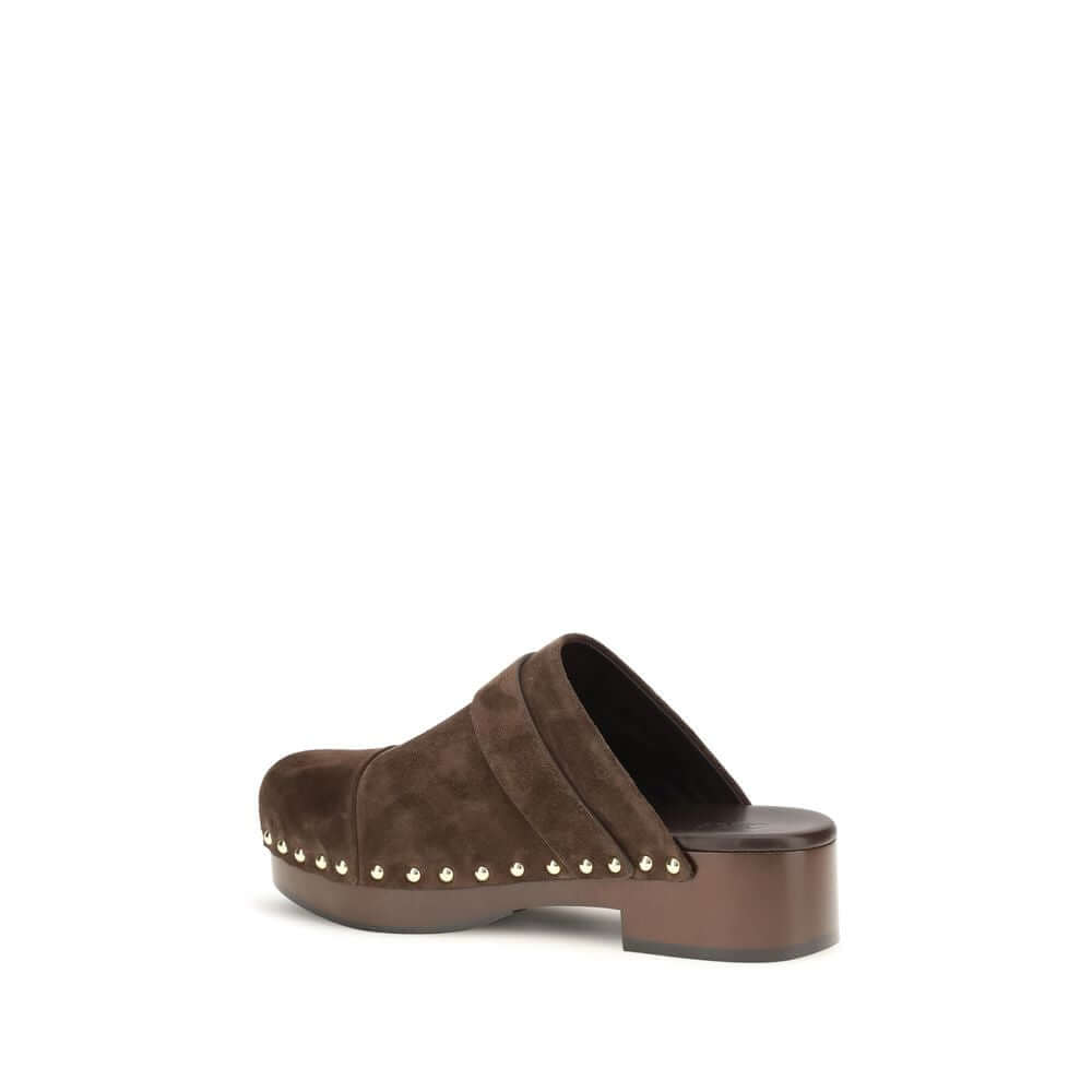 Chloé Brown Calf Leather Bos Taurus Clogs