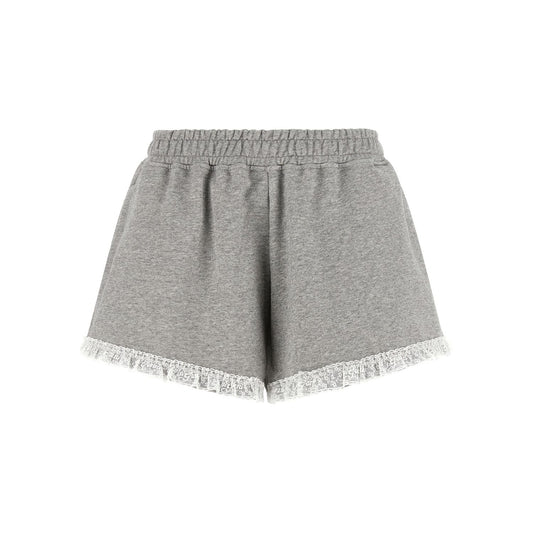 Ganni Gray Organic Cotton Bermuda Shorts