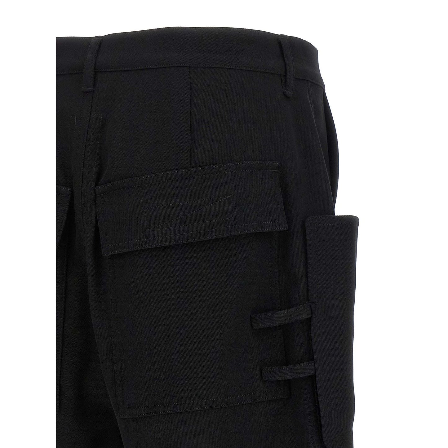 Rick Owens Black Wool Bermuda Shorts