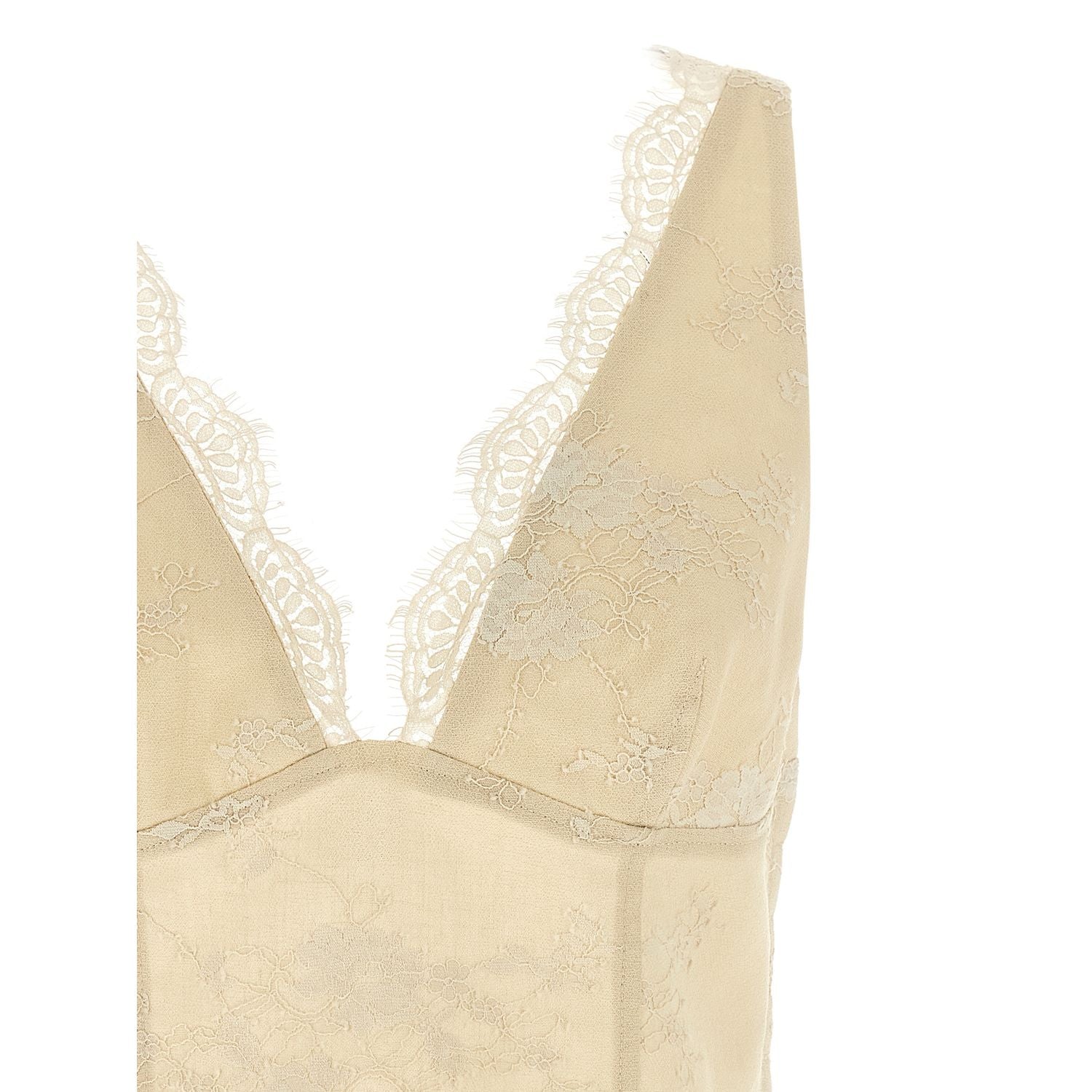 PINKO Beige Linen Tank Tops