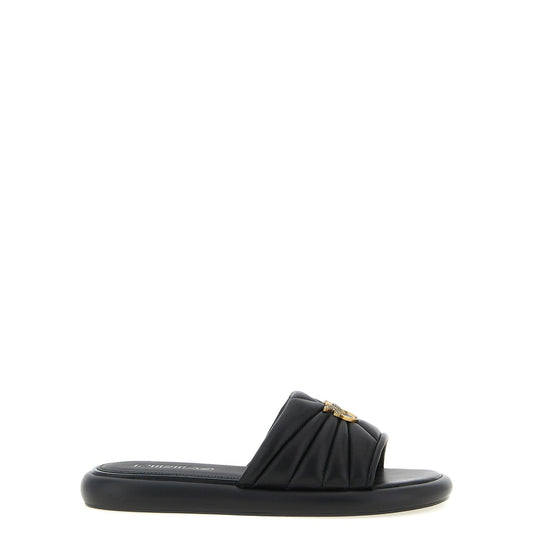 PINKO Black Lambskin Slides