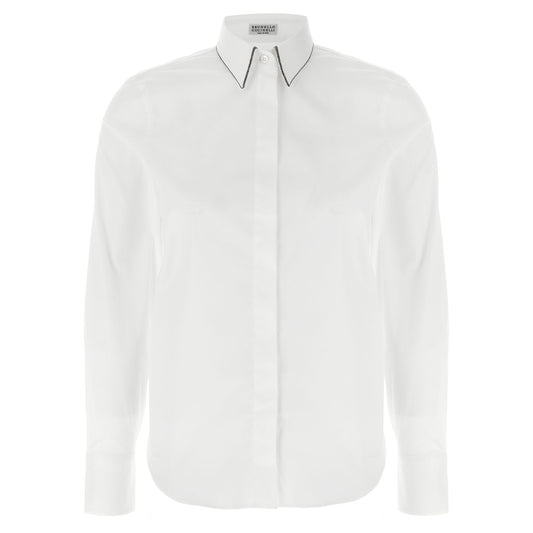 Brunello Cucinelli White Cotton Blouse