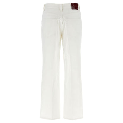 Gucci White Cotton Cropped Jeans