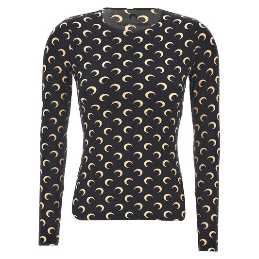Marine Serre Black Polyamide Long Sleeve T-Shirt