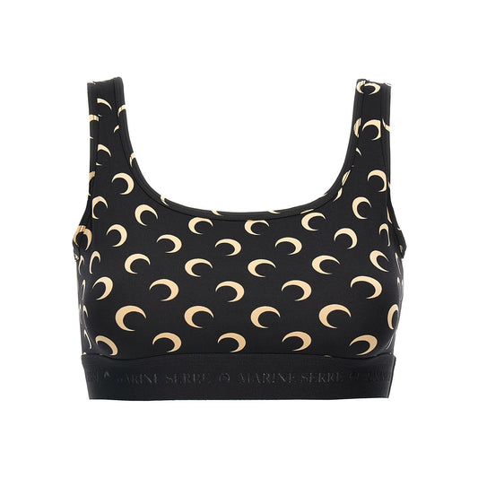 Marine Serre Black Polyamide Sport Bra