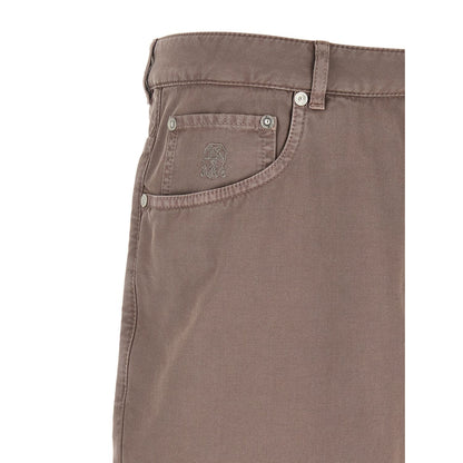 Brunello Cucinelli Brown Cotton Casual Pants