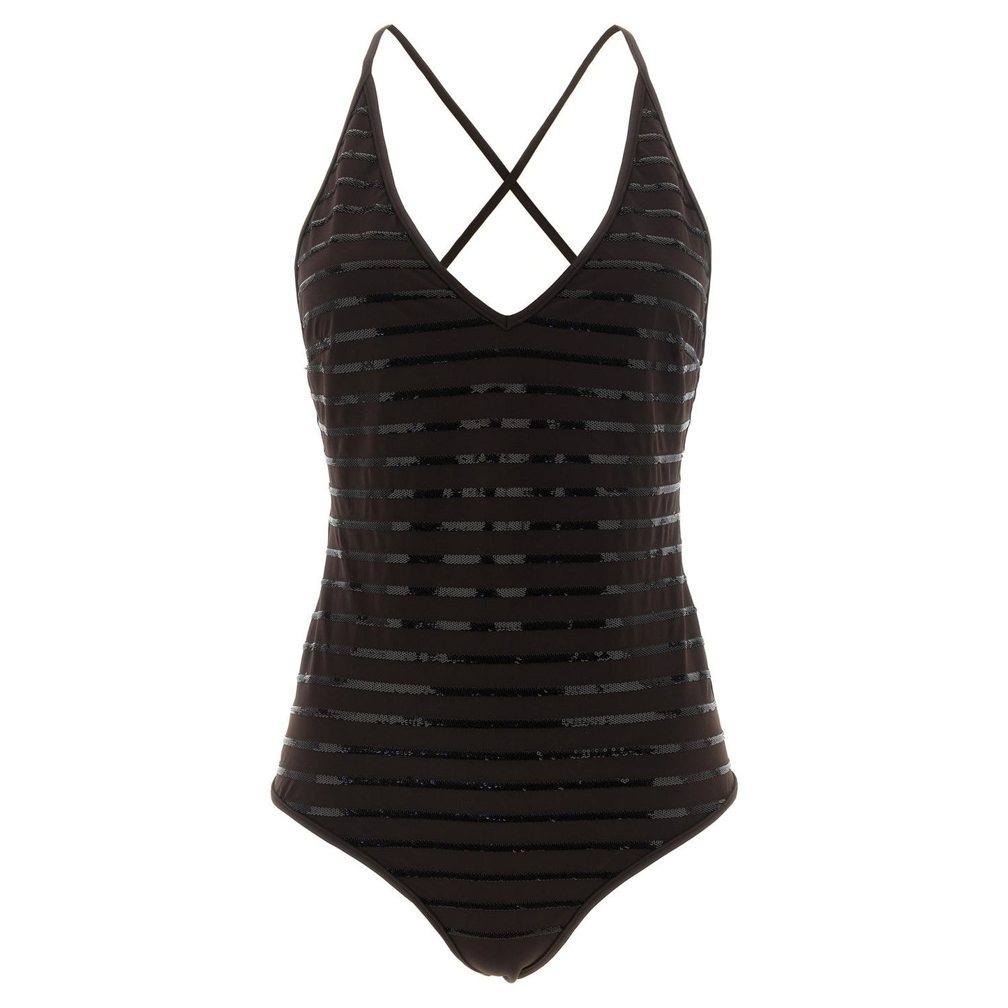 Brunello Cucinelli Brown Polyamide One-Piece Swimsuit