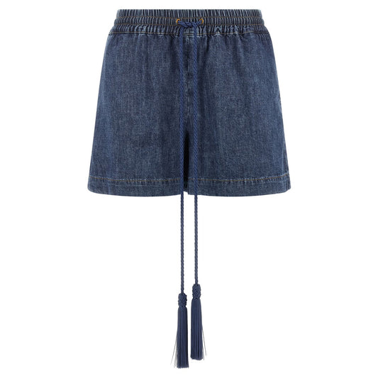 Valentino Garavani Blue Cotton Bermuda Shorts