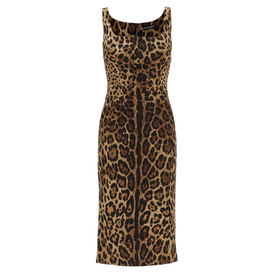 Dolce & Gabbana Brown Silk Midi Dress
