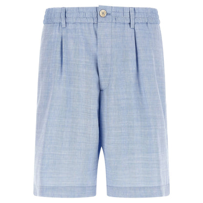 Brunello Cucinelli Blue Linen Bermuda Shorts