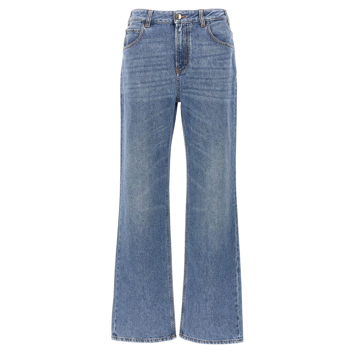 Chloé Blue Cotton High-Waisted Jean