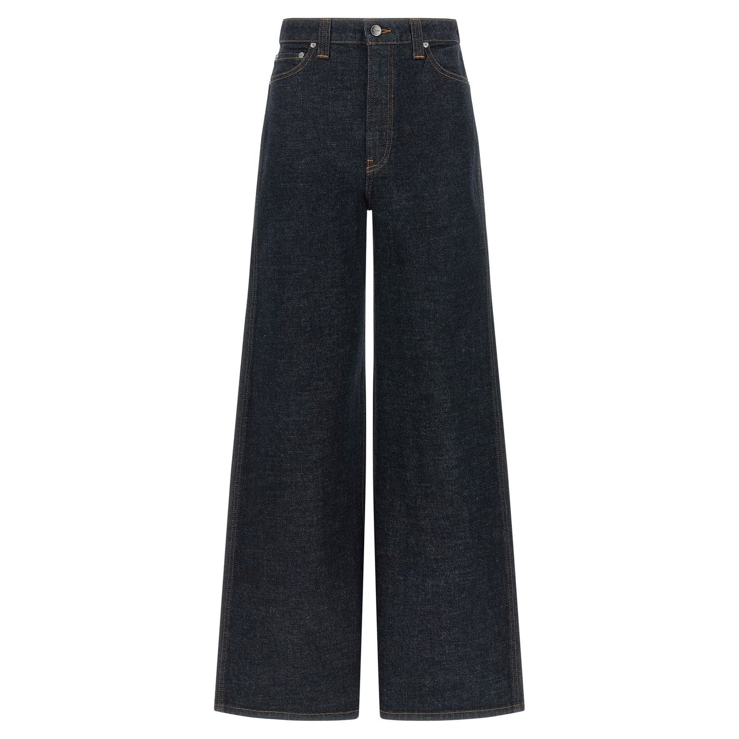 Khaite Blue Cotton Flared Jeans