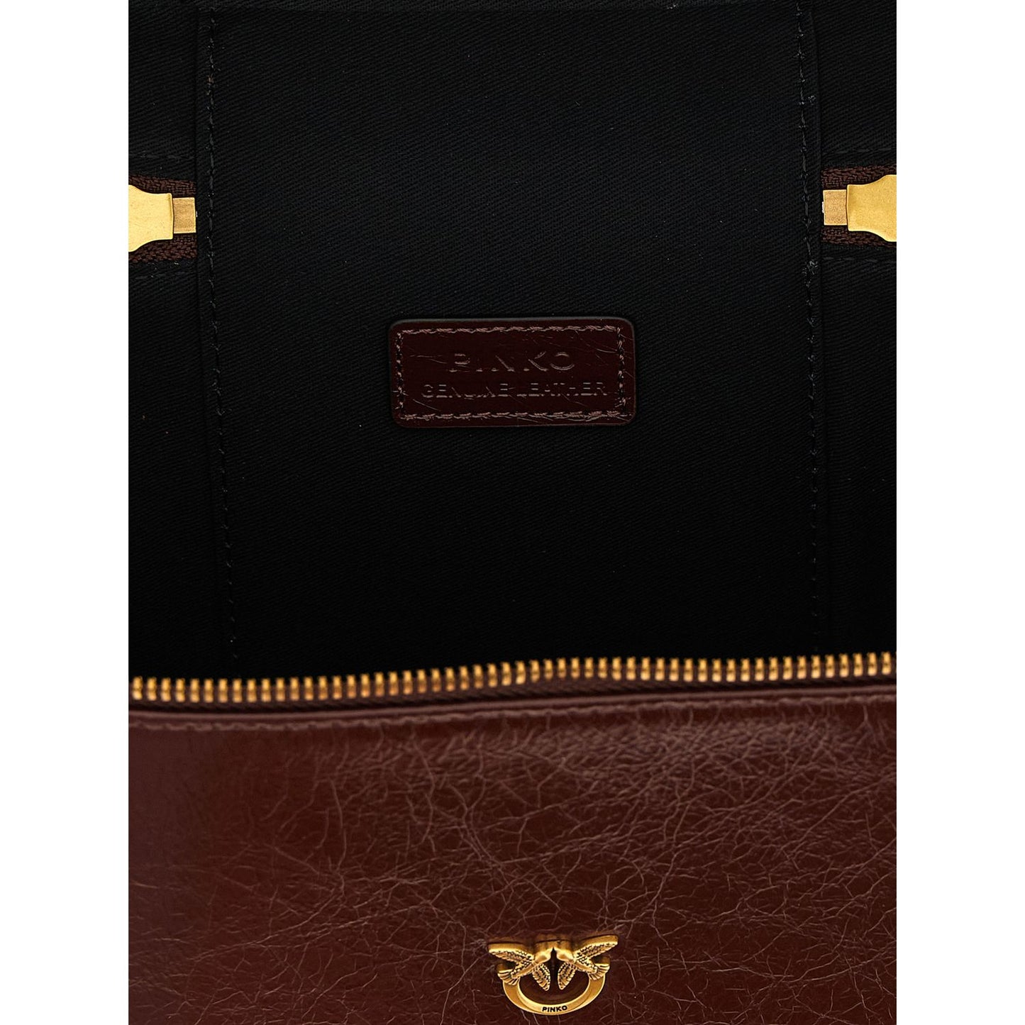 PINKO Brown Calfskin Handbag
