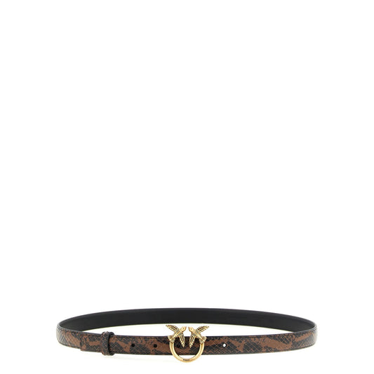 PINKO Brown Calfskin Thin Belt